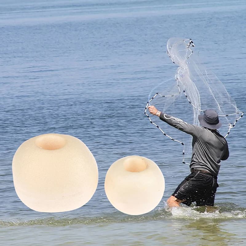 1 Pezzo Galleggiante Rotondo in PVC per Reti da Pesca, Boa in Schiuma per Acque Profonde, Galleggianti per Jet Ski, Kayak, Ancore, Corde, Barche 6/8CM