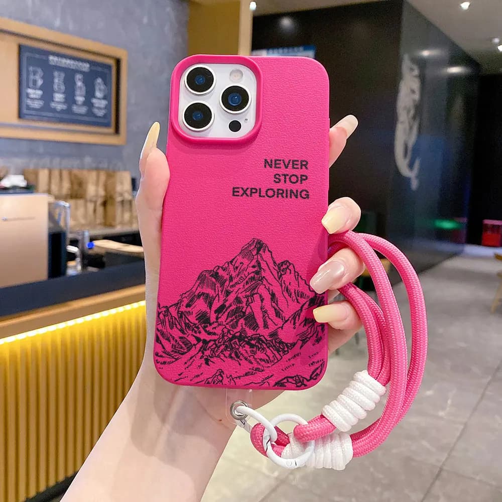 SIlicone Phone Case For iPhone 17 16 13 12 11 15 14 Pro Max XR 14 15 16 Plus Air Shockproof Matte Adventure Mountain INS Cover