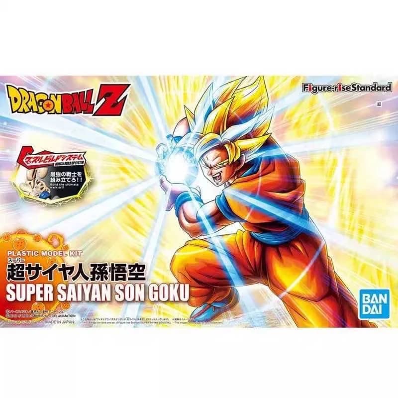 BANDAI Anime Figure Dragon Ball Z Super Saiyan Son Goku Figure-rise Standard Assembly Model Anime Action Figures Toys 12cm