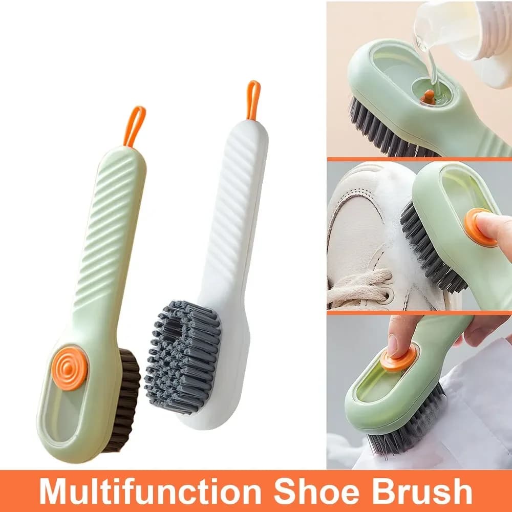 Spazzola per scarpe per pulizia multifunzione Spazzola per scarpe liquida automatica morbida Spazzola per sapone per vestiti con manico lungo con strumento per pulire il gancio
