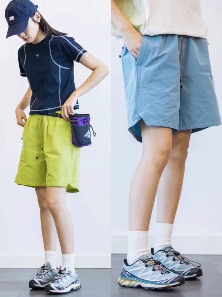 Pantaloncini da Escursionismo Leggeri e ad Asciugatura Rapida, Unisex, Traspiranti, Sportivi, Stile Dopamina, Lunghezza a Tre Quarti, Pantaloni da Spiaggia