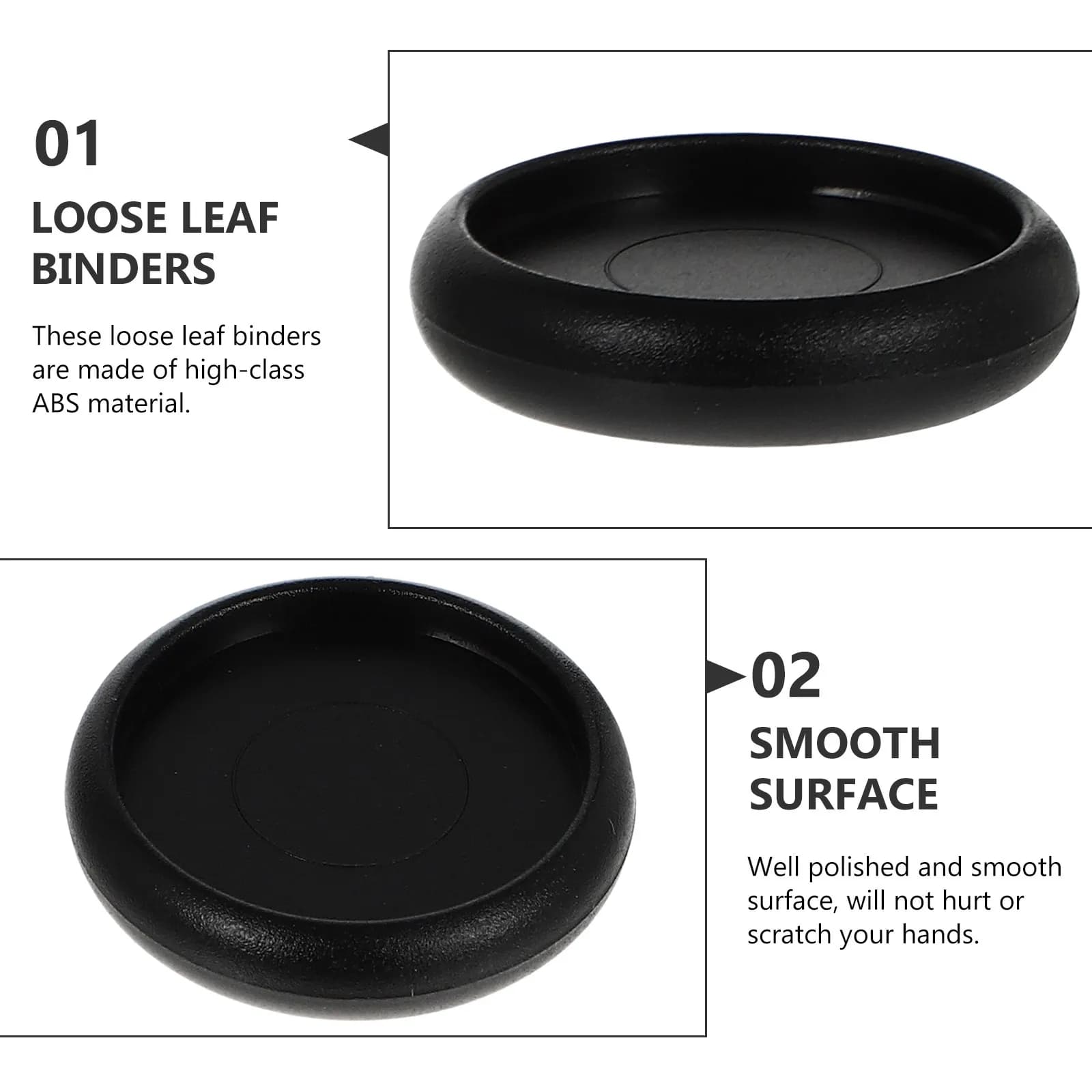 44 Pezzi Dischi in Plastica Nera da 38mm per Rilegatura Libri, Anelli a Fungo per Quaderni/Agende Fai-da-Te, Accessori per Quaderni Discbound