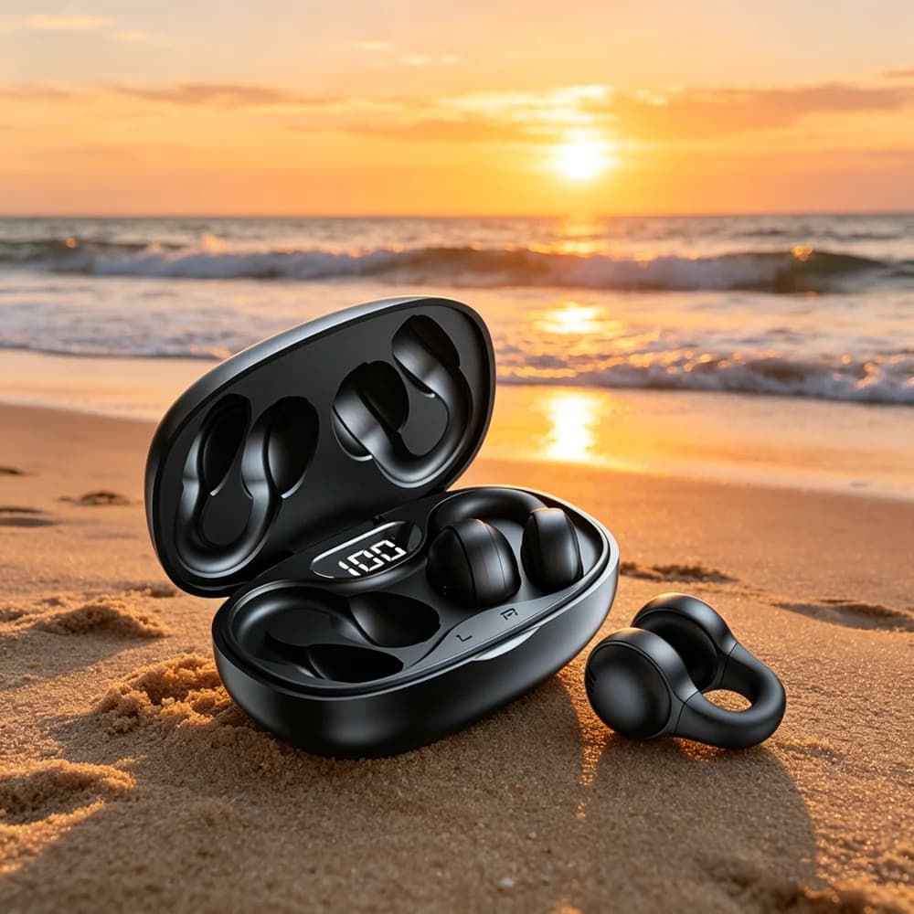 Auricolari wireless con riduzione del rumore, Bluetooth, display LED, auricolari in-ear con microfono e controllo touch per telefono