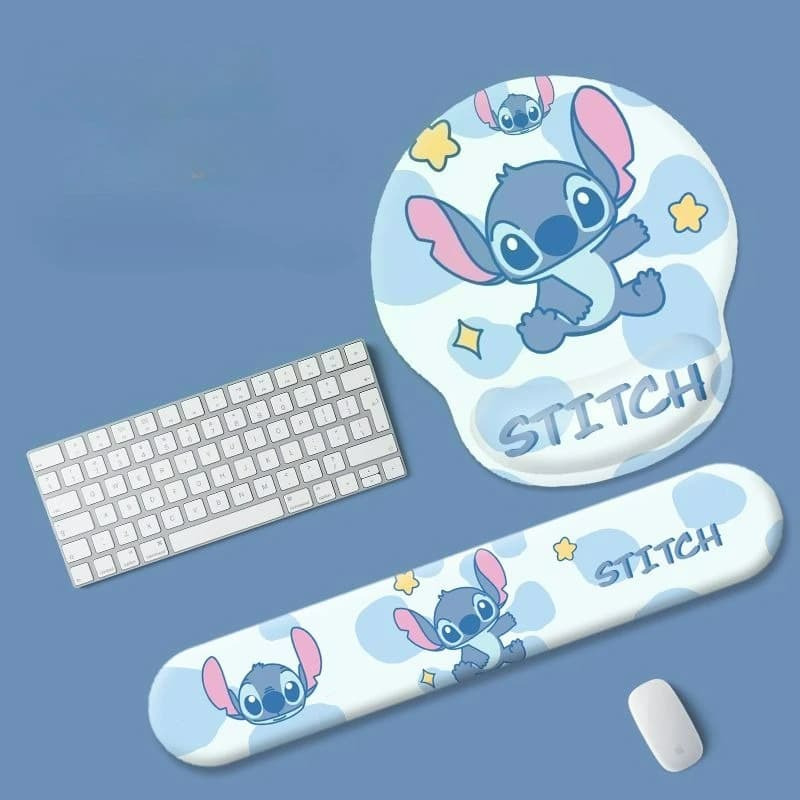 Tappetino per polso in silicone 3D Disney Anime Lilo & Stitch, poggiamano per tastiera lunga, poggiapolsi da ufficio, tappetino per mouse