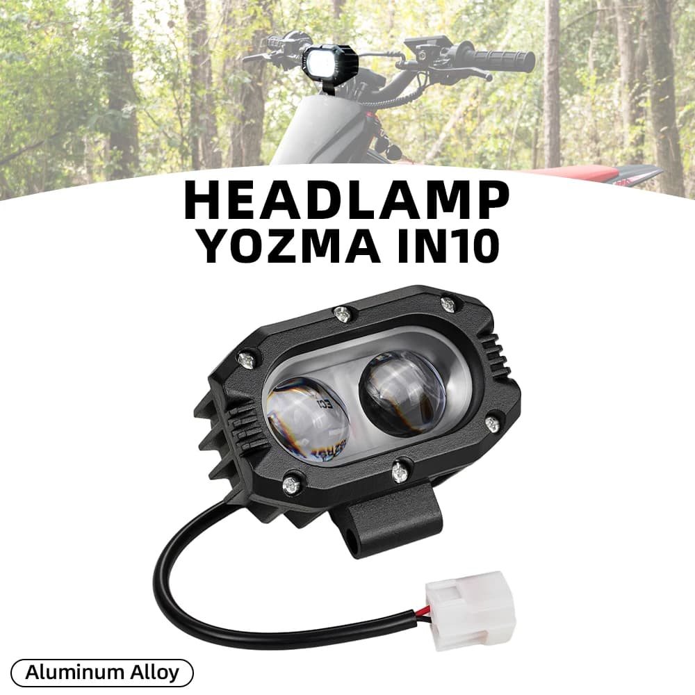 Faro LED per Moto, Fanale Anteriore per Yozma IN10, Mini Moto Elettrica, Accessori per E-Bike e Motociclette
