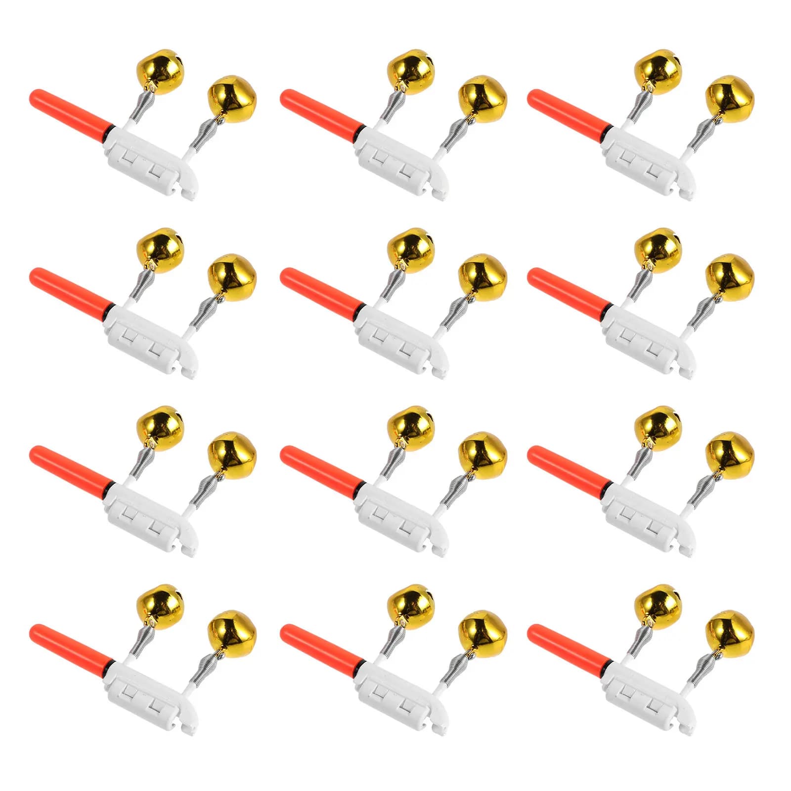 12 PCS Night Fishing Alarm Glow Stick Bite Anti Slip Clip Alert Dual Pole on Rod Light Alarms