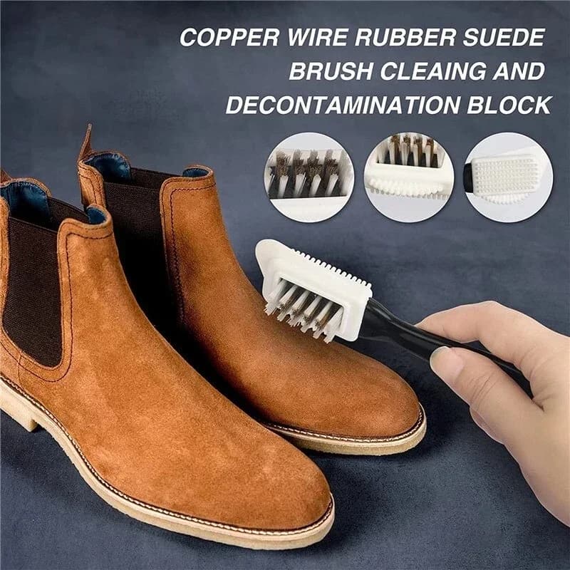 S Shape 3-sided Shoe Cleaning Brush Plastic Cleaner Tool for Suede Leather Snow Boots Household Cleaning Accessories