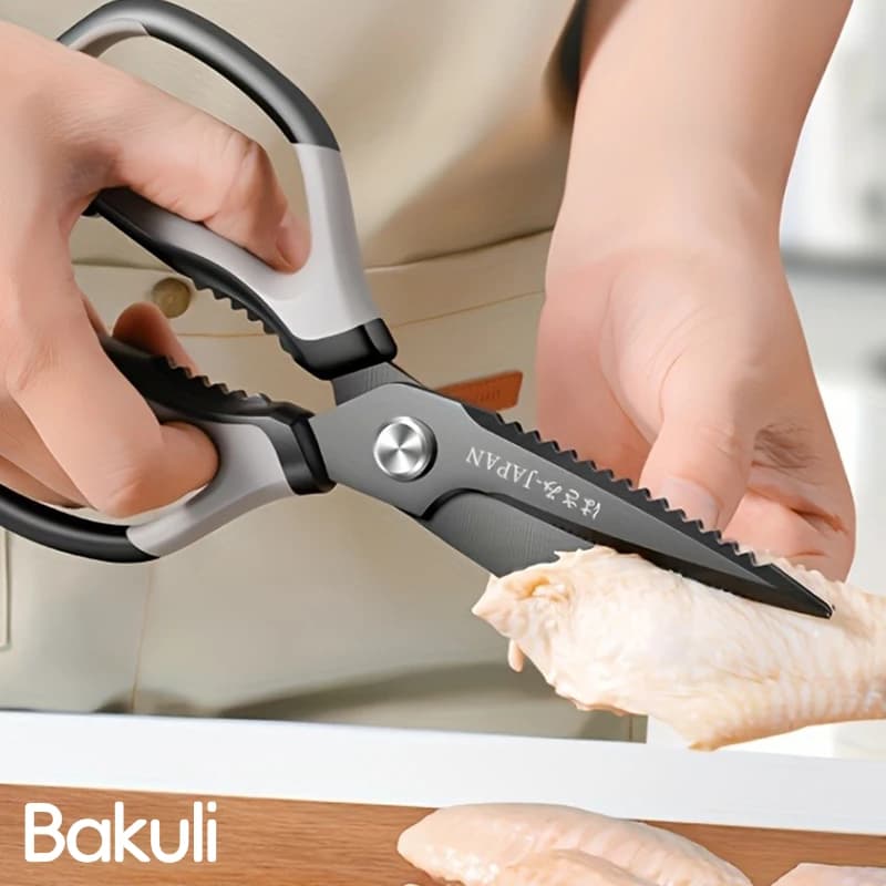 Forbici da cucina in titanio nero Acciaio inossidabile Taglio di ossa di pollo Osso Verdura Casa Commerciale Universale, affilato e durevole