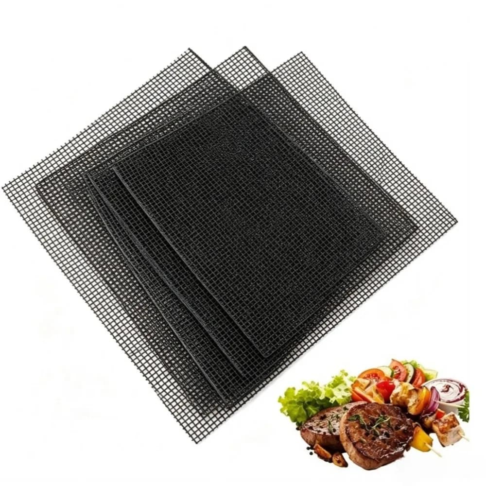 Grill Mesh Mat Set of 5, Reusable BBQ Non-stick Barbecue Grilling Net for Outdoor Works on Gas, Charcoal, Pellet Grill