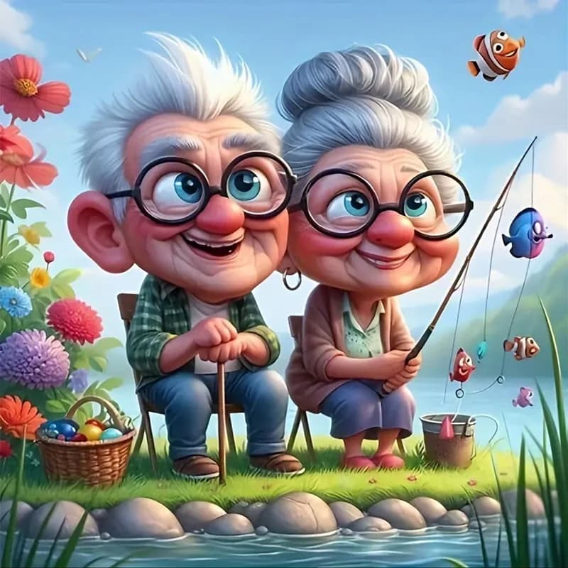 Set di pittura con diamanti per la pesca di nonni, set di pittura per decorazioni per la casa con diamanti pieni per adulti fai-da-te, per adulti, artigianato artistico senza cornice