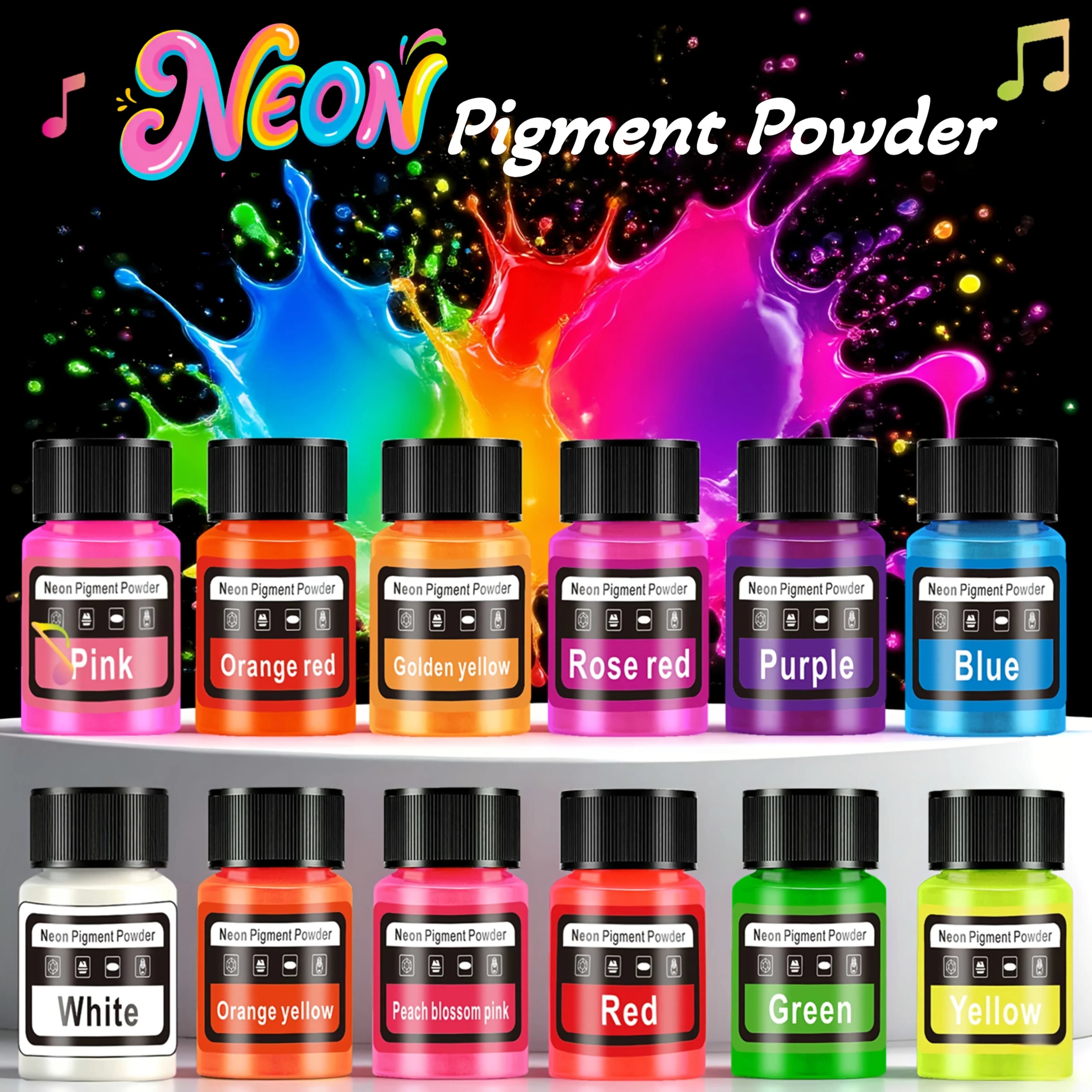 Polvere Fluorescente/Colorante in Resina Neon, 6 Colori, 20ml, Due Combinazioni di Colori Tra Cui Scegliere, Adatto per Resina Epossidica, Colorazione Candele, Pigmenti Neon, Ideale per Lavori Fai-da-Te, Creazione di Gioielli, Scelta Regalo di Natale