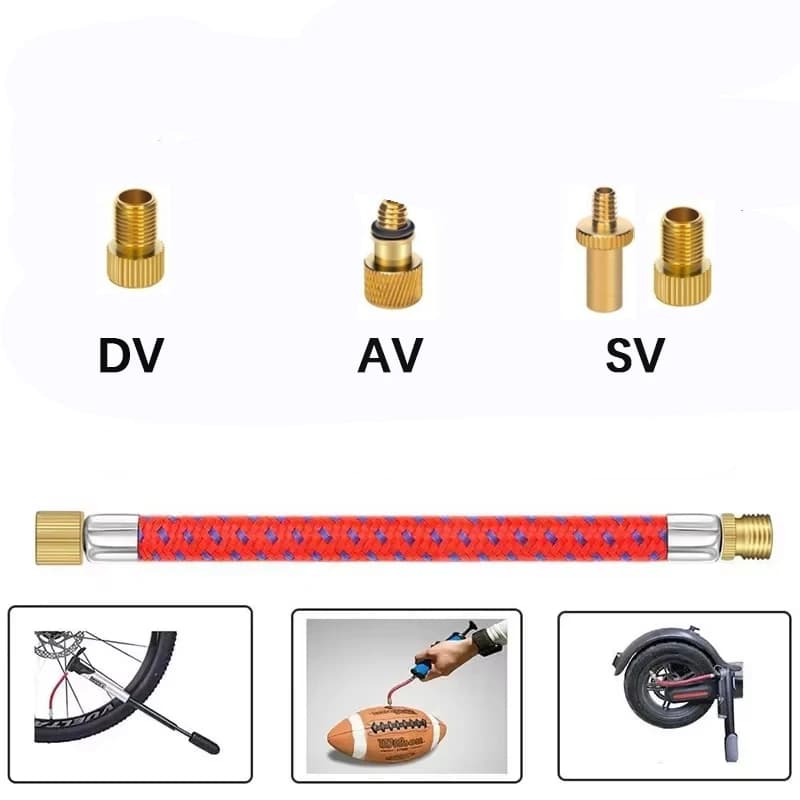 Bicycle Tire Inflator Kit Tube Needle Air Hose Adapters Pump Connector for Bike Basketball 21-40pcs Bicycle repair tools Set