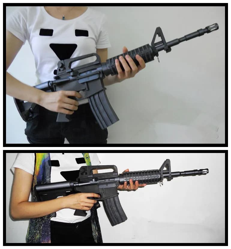 1:1 Lifesize M4A1 Colt Carabina Fucile Soldato Giocattolo Modello di carta Kit 757mm = 30 "Puzzle giocattolo fatto a mano