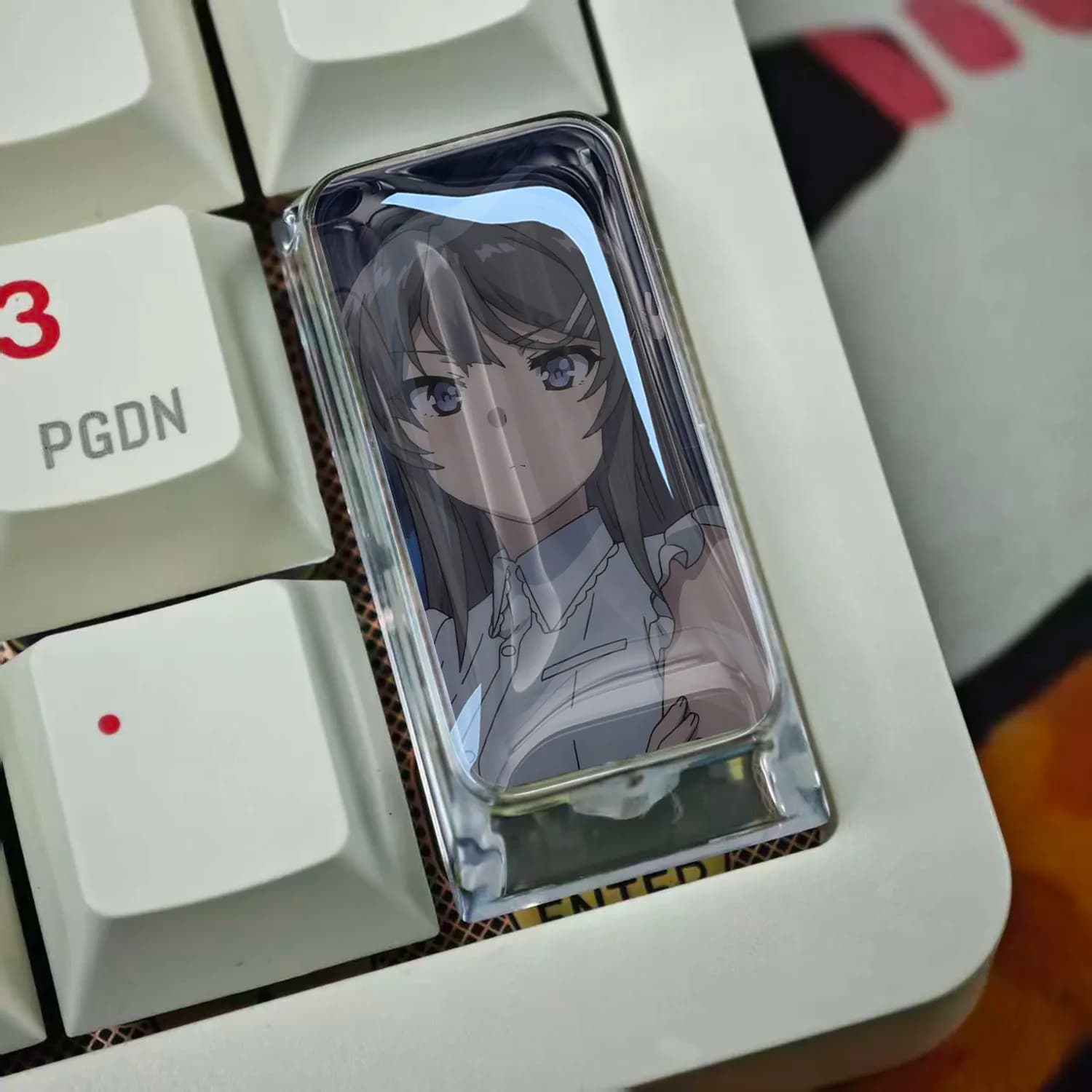 Diy Cartoon Sakurajima Mai Mechanical Keyboard Keycaps Cross-Axis Mechanical Keyboard Pc Personalized Keycaps Gift Toys
