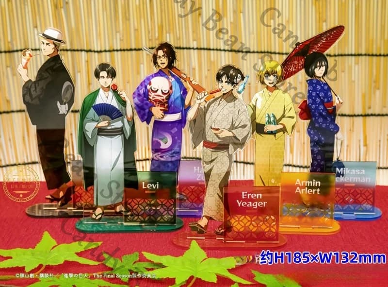 Genuino Anime Attacco su Titano Mikasa·Ackerman Eren Jaeger Cosplay Kimono Accappatoio Figura Acrilica Stand Cartoon In Piedi Segno