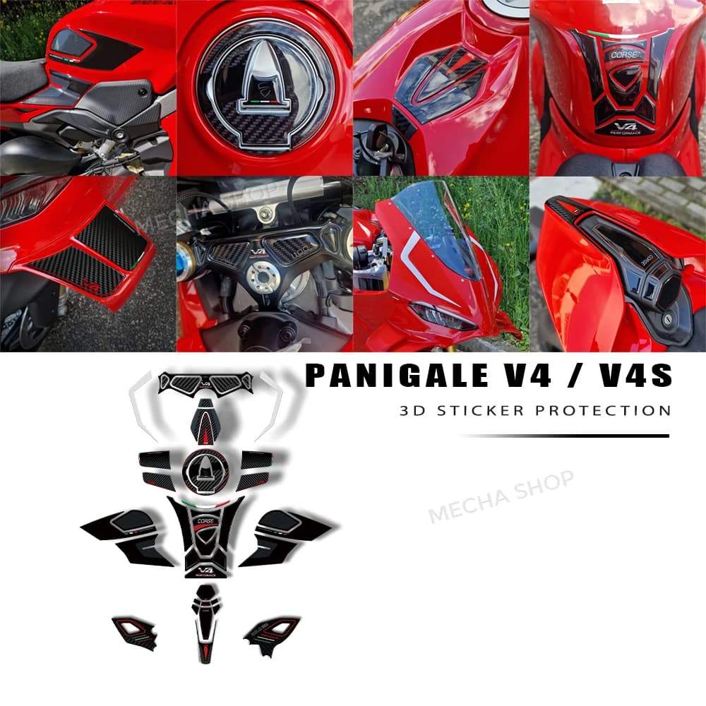 Panigale V4 Accessori Kit di protezione adesivo epossidico 3D Tappetino serbatoio moto per PANIGALE V4/S 2025