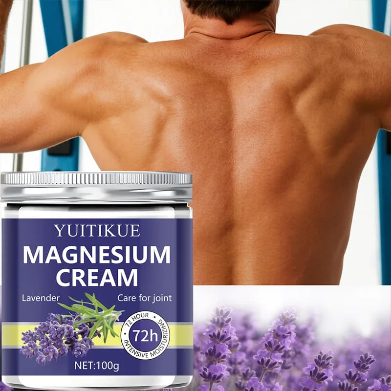 YUITIKUE Crema al magnesio e lavanda 100 g - Cura idratante delle articolazioni 72 ore, ad assorbimento rapido, non grassa, adatta agli atleti