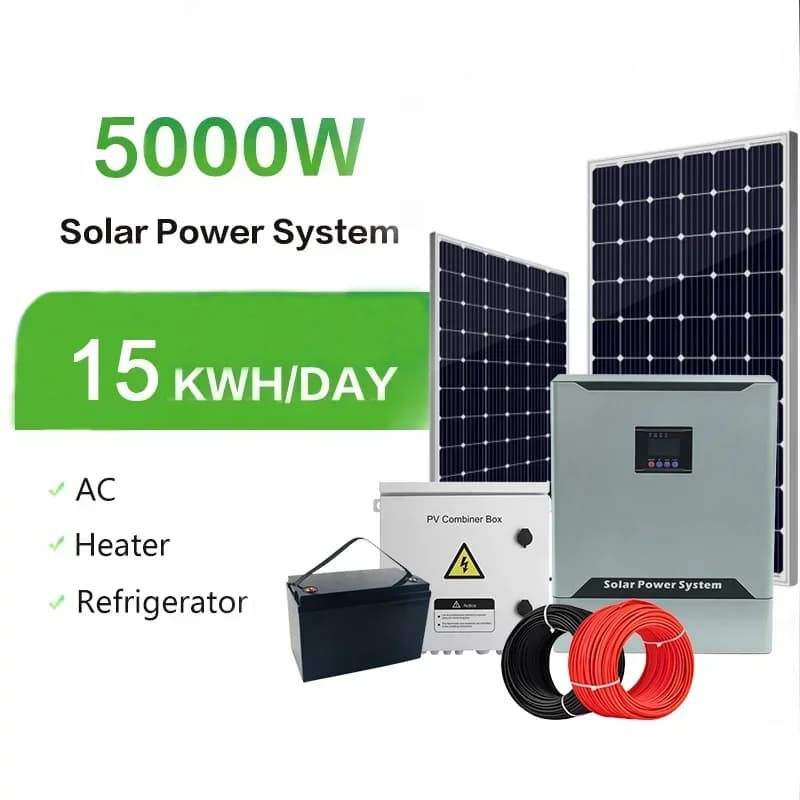 2025/Solar Energy System 5000 Watts Hybrid Inverter Full Sets Solar Panels Off Grid Power Energy Home 5kw Power System Kit