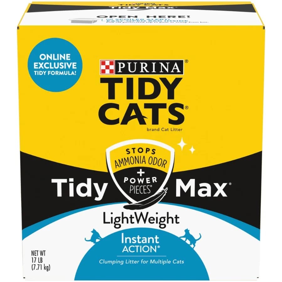 Lettiera Agglomerante Purina Tidy Max per Uso Quotidiano, Formula Leggera con Controllo Continuo degli Odori Giorno e Notte