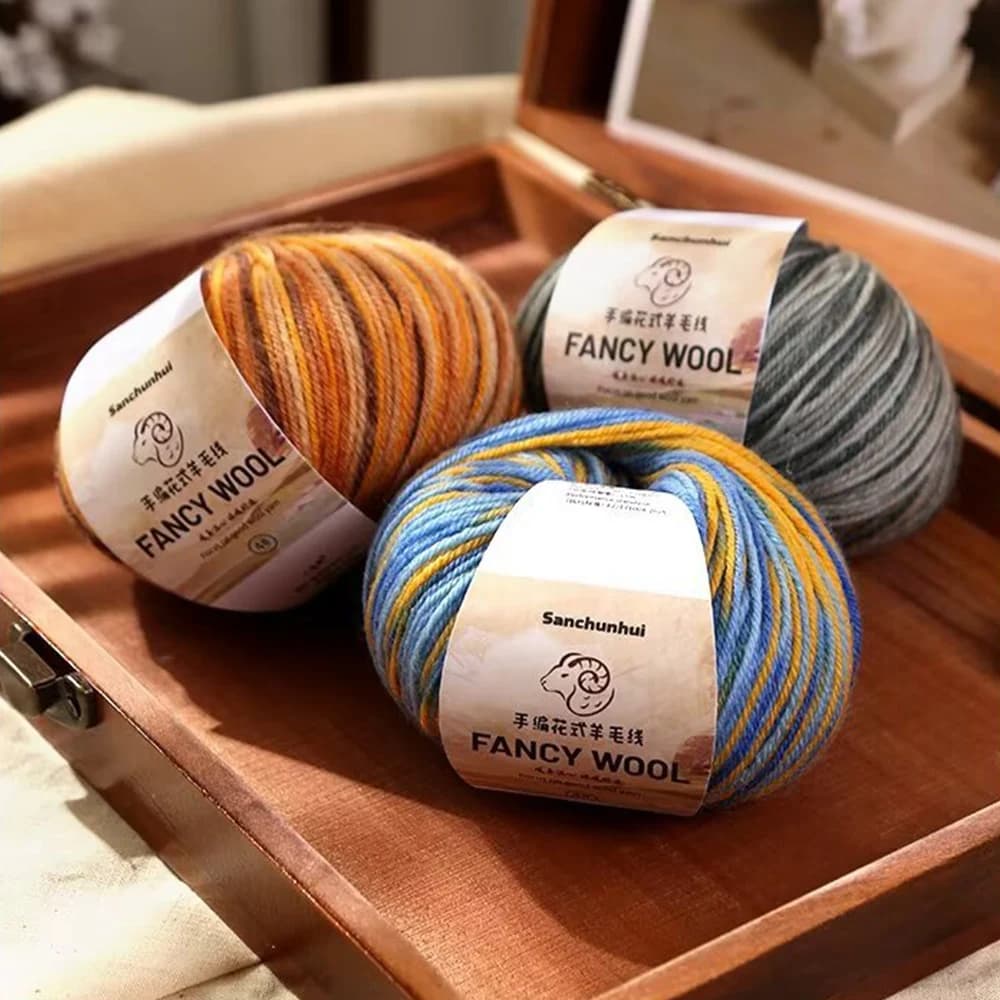 50g Fancy Wool Yarn Merino Wool Yarn Handmade DIY Woven Scarf Hat Morandi Color Medium Thick Stick Needle Hand Knitted Yarn Ball