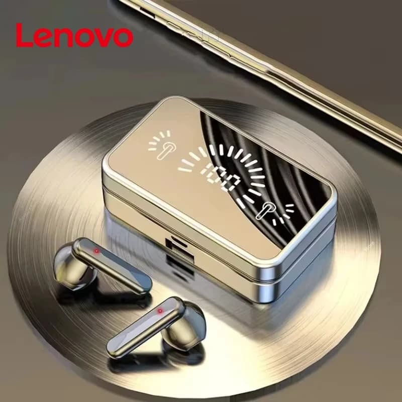 Lenovo Bluetooth headphones with Digital Display, Touch Control, Wireless Stereo Headphones for Gaming and Sport