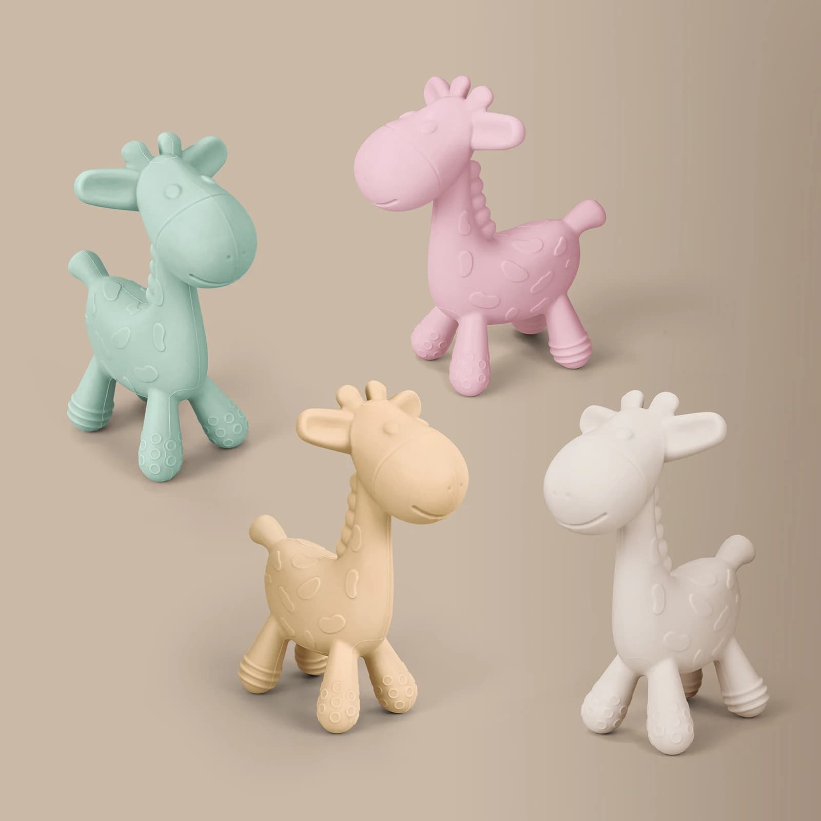 1pc Massaggiagengive in silicone Giocattolo per la dentizione del bambino Design di cervo carino Presa facile Regalo perfetto per baby shower, Vacanze di Natale per neonati