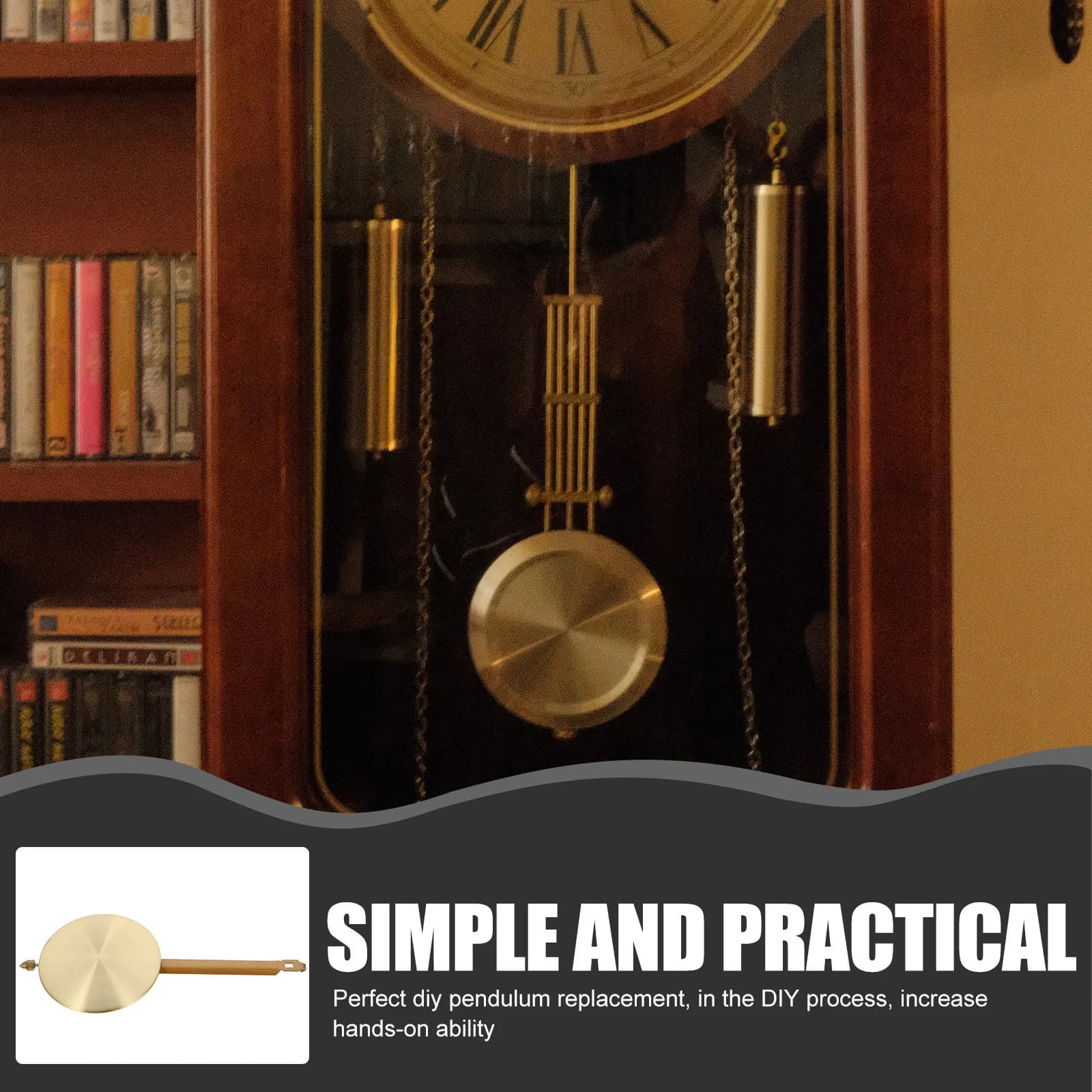 Pendolo di ricambio professionale in metallo per orologio da parete, texture fine, resistente all'usura e alle rotture, per casa, ufficio, aula, soggiorno