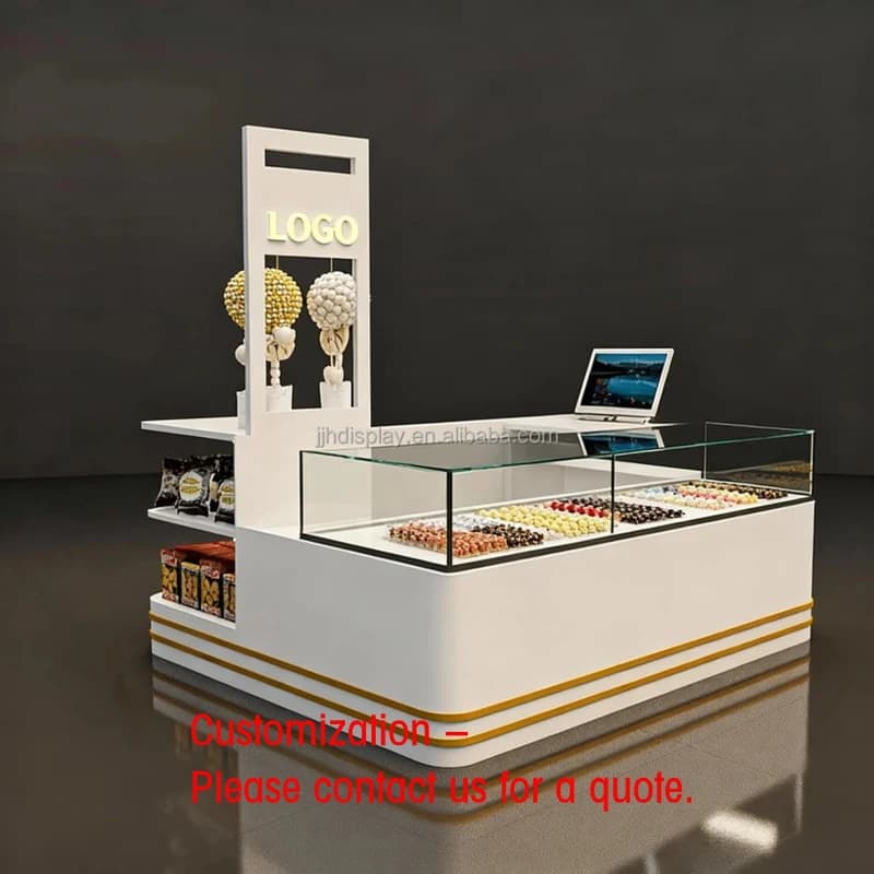 Espositore Personalizzato per Frutta Secca, Bancone a Isola per Centri Commerciali, Vetrina per Snack e Caramelle, Chiosco per Dolciumi e Patatine
