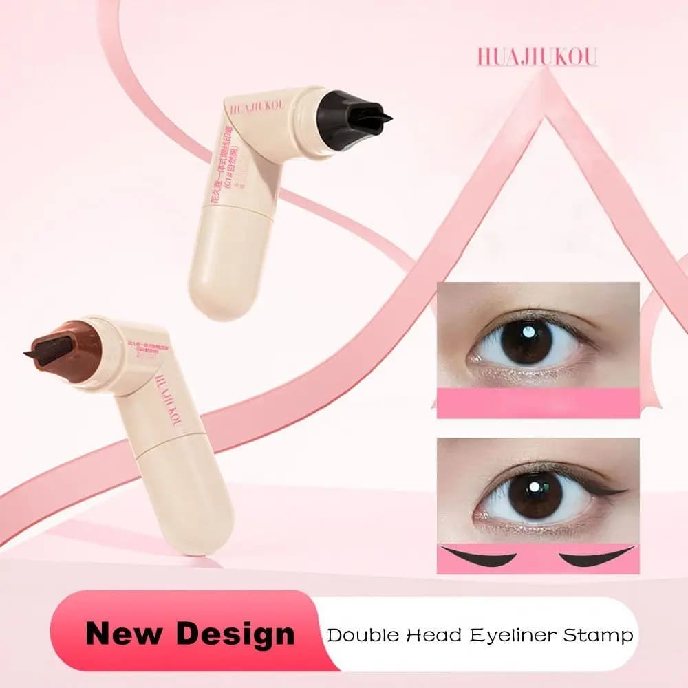 Nuovo Eyeliner Stamp Impermeabile a Lunga Durata, Colore Nero, Facile da Usare, Asciugatura Rapida, Penna Eyeliner Stamp