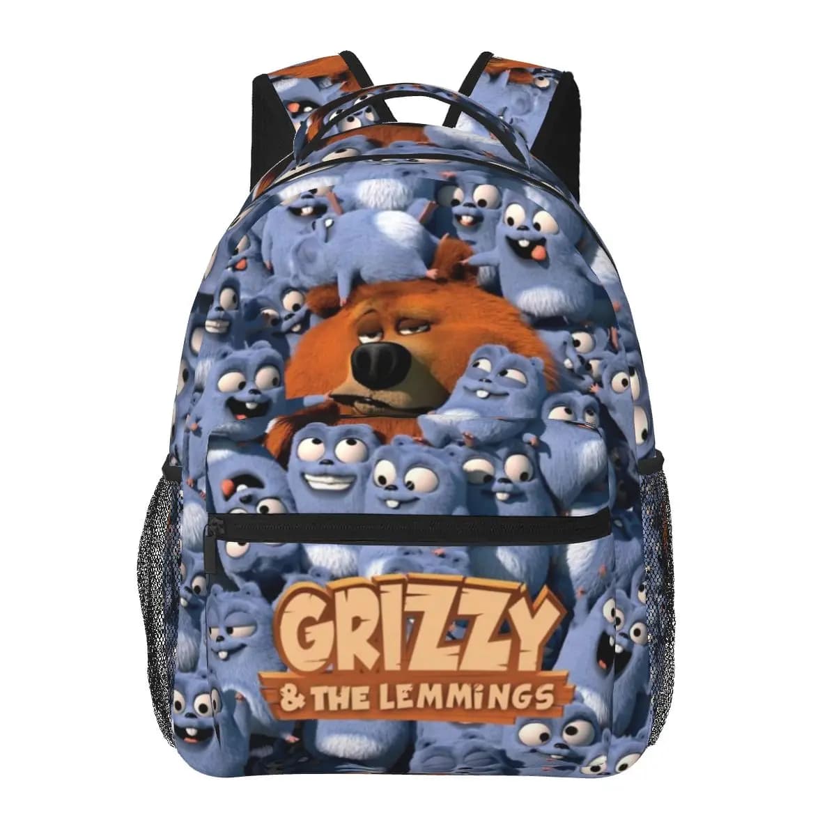 Funny Grizzy And The Lemmings Cartoon Characters Backpack School Bag Hiking Travel Daypack for Men Women Bookbag Shoulder Bags