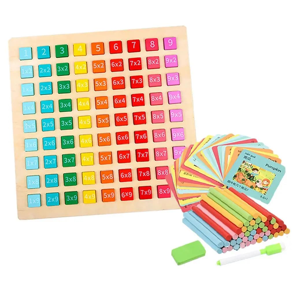 Puzzle in legno a doppia faccia con numeri, blocchi da costruzione e impilamento, attività Montessori, giocattoli sensoriali per bambini