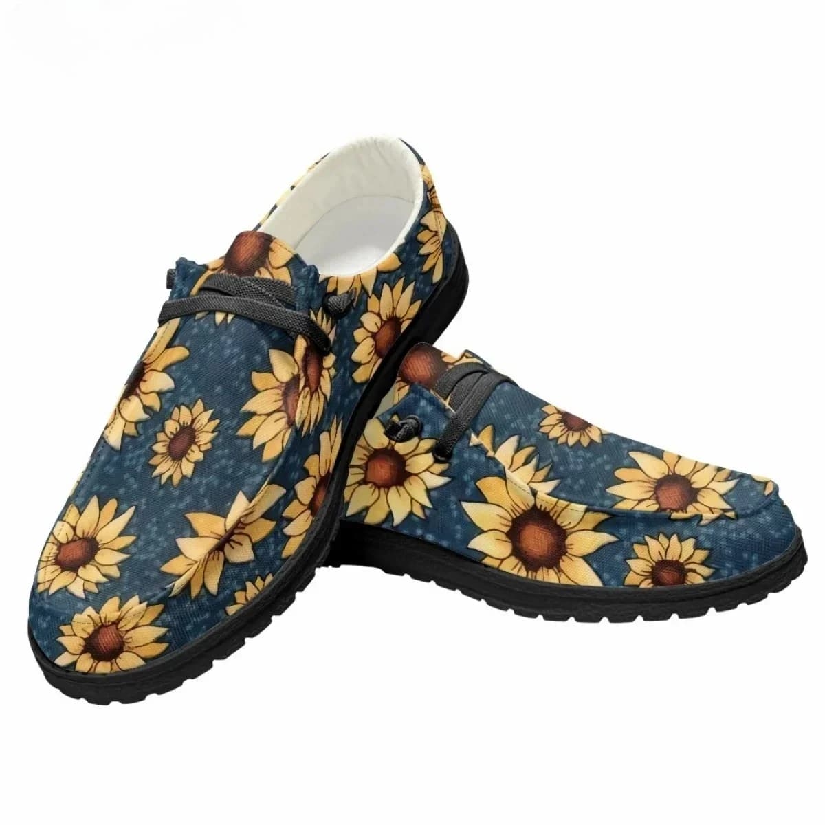 Scarpe estive casual piatte slip-on da uomo con design girasole, mocassini eleganti e raffinati per il business.