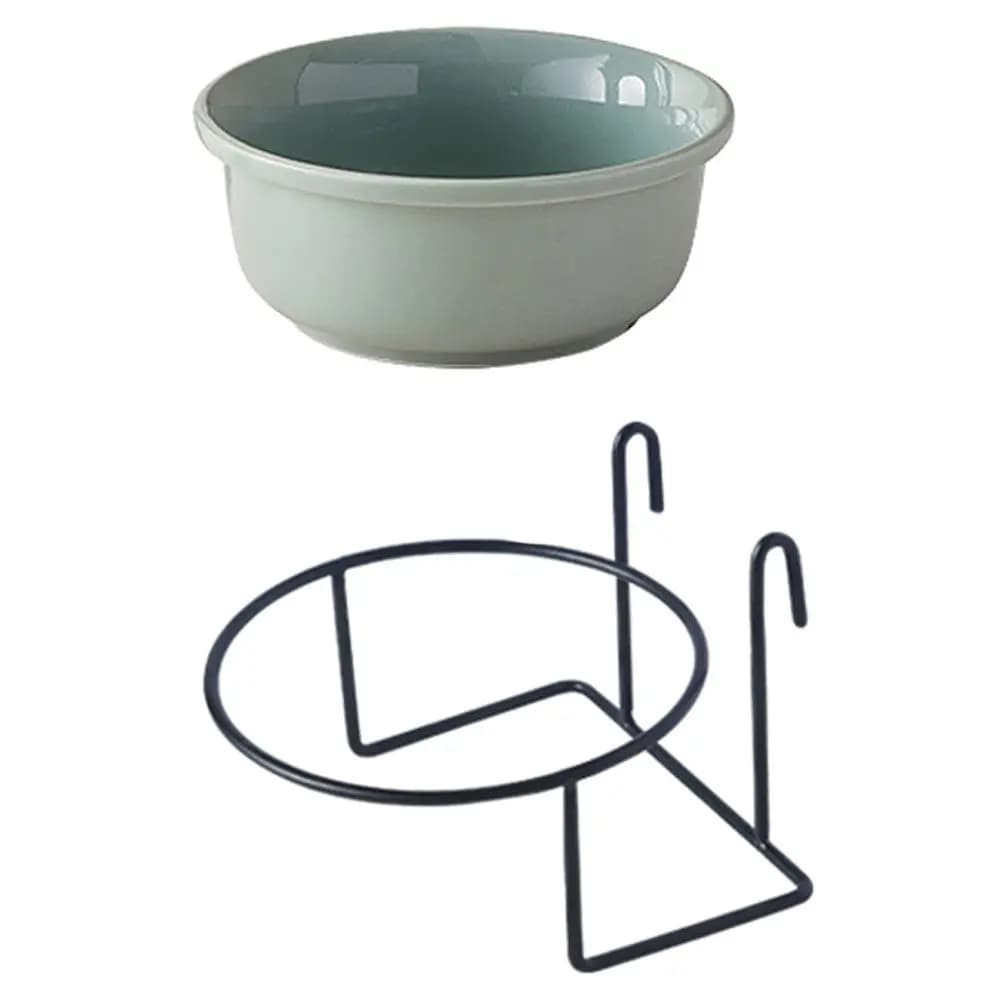 1Set Premium Ceramic Hanging Cat Bowl Dog Feeding Bowl Smooth Rim Pet Food Water Container for Small Pets Cage Home Decor Gift