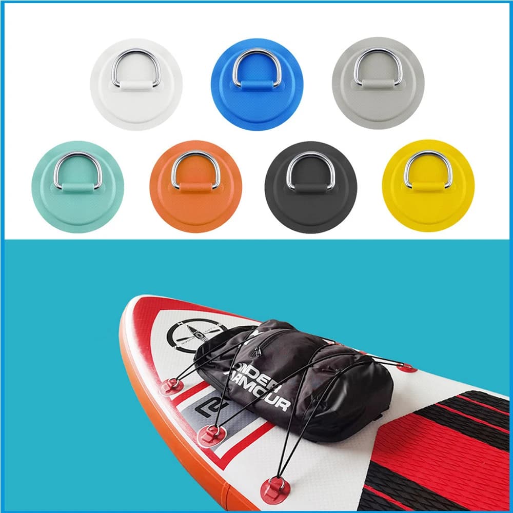 4pcs D Ring Pad PVC Patch barca Deck Rigging con 2.5m nero elastico Bungee corda gonfiabile Stand Up Paddle Board accessori SUP
