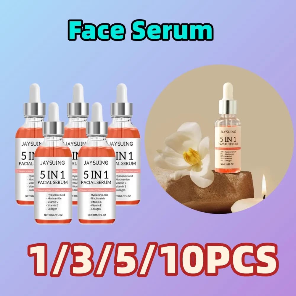 5 In 1 Serum Viso Hyaluronic Acid Hydrating Anti Rugs Anti Rugs Aging Vitamin C Macchie Dissolvence Reduce Pore Skin Care 30ml
