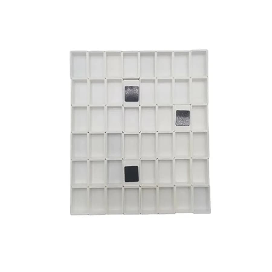 Watercolor Pans with Magnetic Stripes 80 Full White Plastic Empty Paint Pans for Watercolor Oil Painting or Travel tin Box Pale