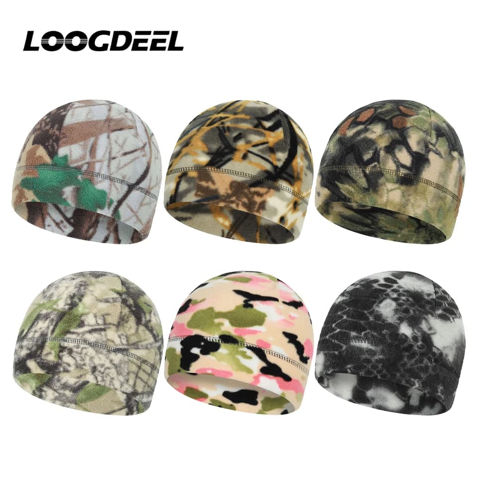 LOOGDEEL Berretti più caldi Sciarpa sportiva termica Berretti Uomo Autunno Inverno Cappello Polare Corallo Passamontagna in pile Uomo Viso Maschera da sci