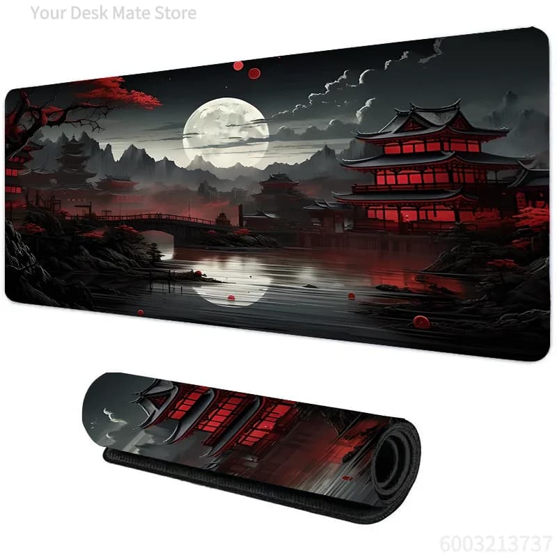 Tappetino per mouse da gioco / Tappetino da scrivania impermeabile e antimacchia con paesaggio notturno per ufficio, accessori da tavolo per giocatori