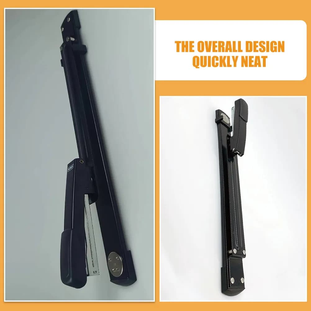 Office Must Have Long Arm Stapler Sturdy Iron Construction Portable Hand Stapler for Home School Office Multipurpose Binding