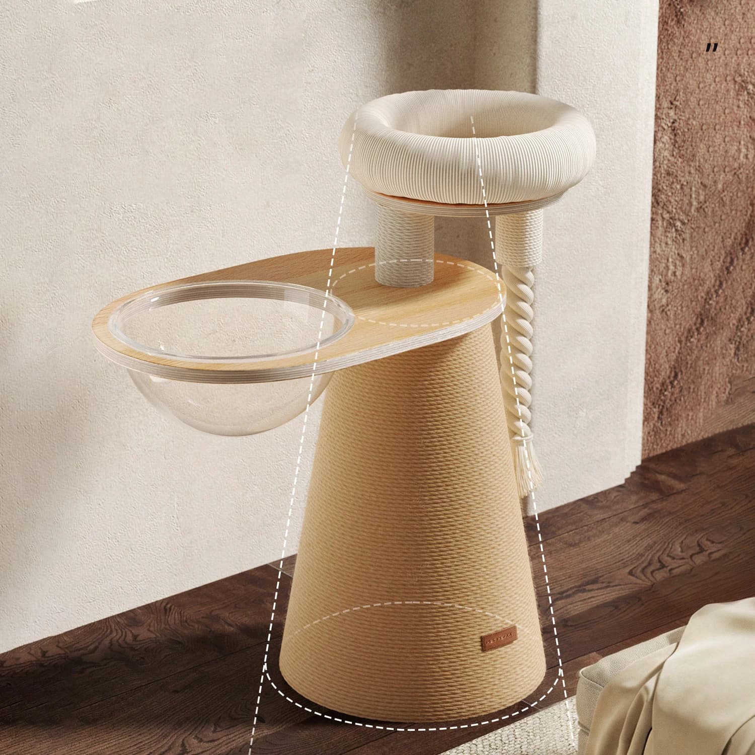 Torre per Gatti in Legno con Tiragraffi, Accessori per la Casa, Torre per Gatti da Interno, Casetta, Lettiera, Rascador De Gatos, Articoli per Gatti