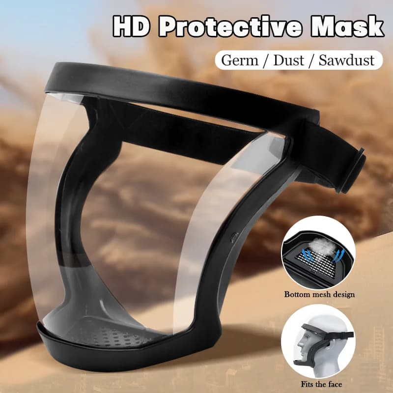 Maschera protettiva integrale Maschera protettiva Maschera di sicurezza esterna trasparente Protezione da lavoro Spray antispruzzo per la lavorazione del legno 1-4 pezzi