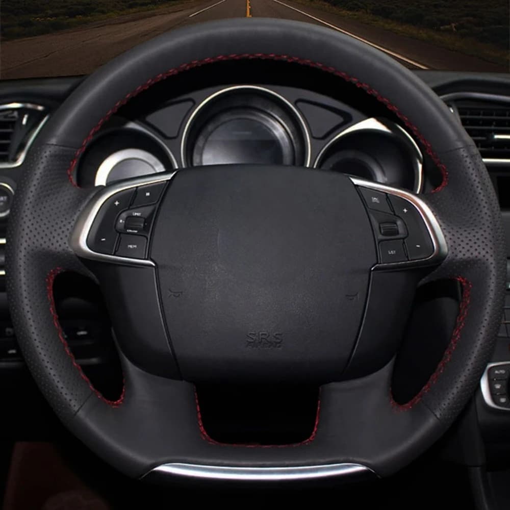 FAI DA TE Nero Indossabile Ecopelle Accessori Auto Coprivolante Per Citroen C4 C4L 2011 2012 2013 2014 2015 DS4