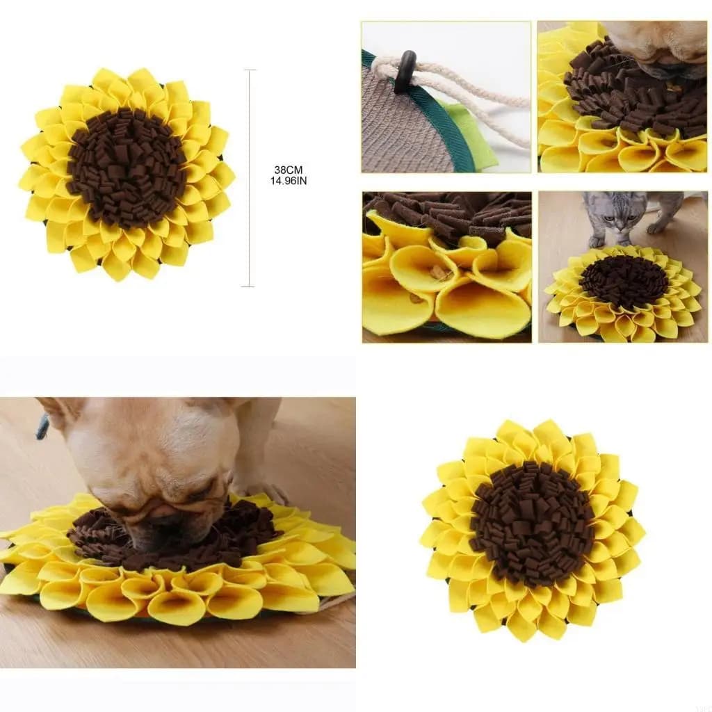 Tappetino da tappeto cannutrice lenta alimentatori a forma girasole materassino per conigli ghinea-pigs x3uc