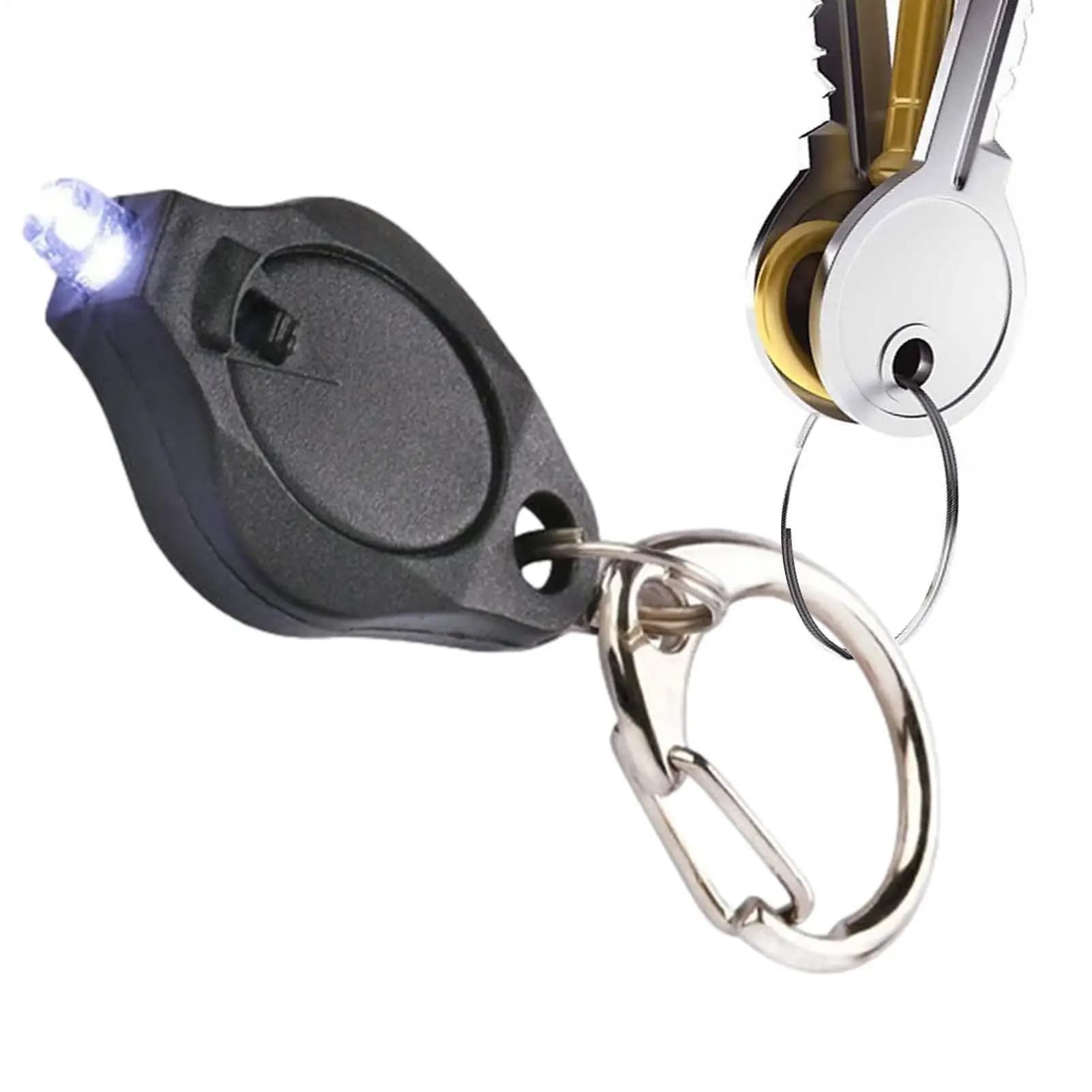 Portachiavi con luce notturna Mini luce a LED Portachiavi con luce di emergenza da campeggio esterno Portachiavi con luce da escursionismo per pesca a forma di chiave portatile