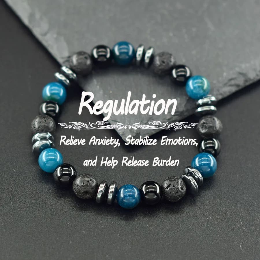 Bracciale con perline in pietra di apatite blu naturale Donna Uomo Accessori in ematite Allevia l'ansia Rilasciare il carico Regalo di gioielli per l'amante