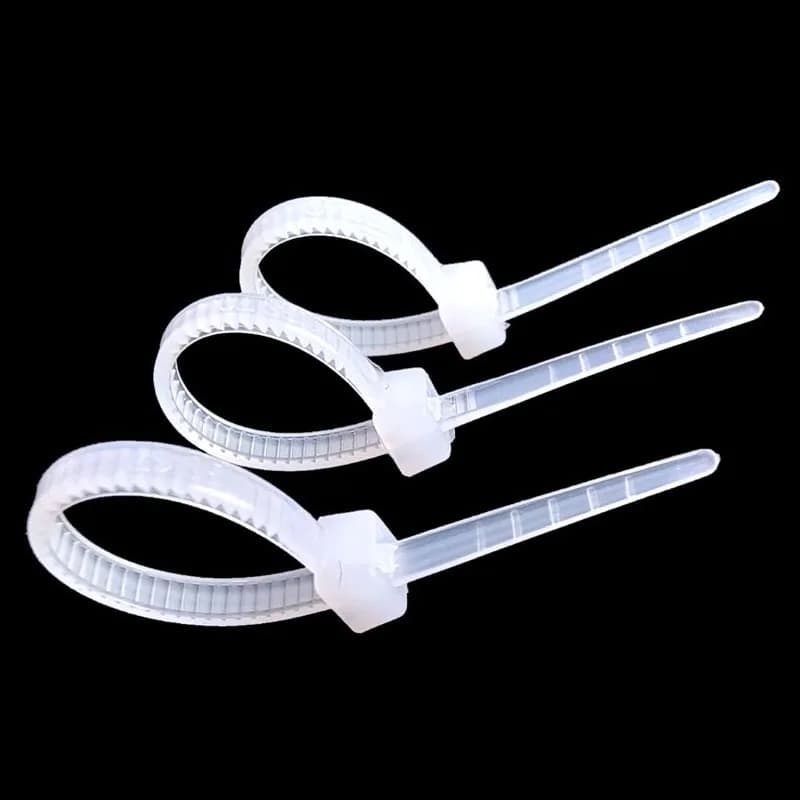 100Pcs Self-Locking Cable Ties Plastic Nylon Zipper Wraps Strap Fastening Fixing Ring Black White Wire Organizer