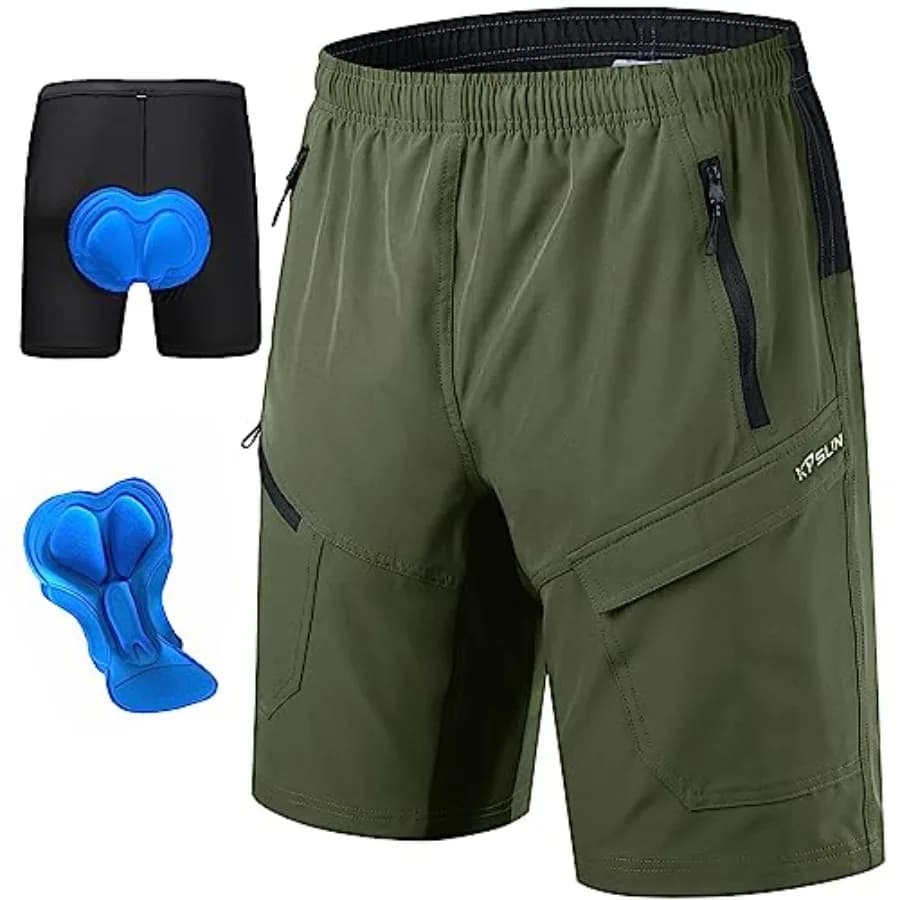 Men's Mountain Bike Shorts 3D Padded Baggy Bicycle Riding Cycling Shorts Quick Dry Lightweight Biking Shorts