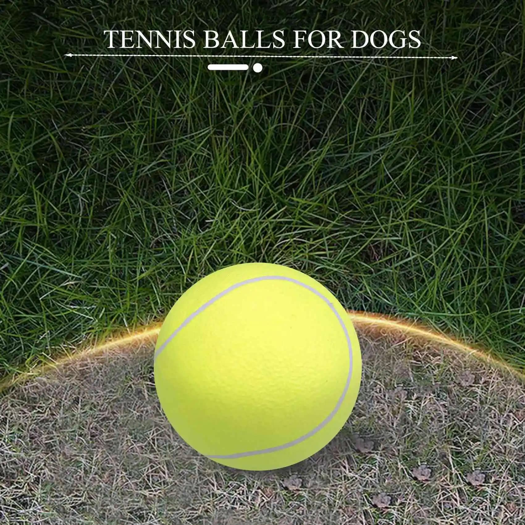 ABJI-Pet Bite Palla da Tennis Gigante da 24CM per Cani, Palla Gonfiabile da Masticare, Palla per Animali Domestici, Accessori per Animali