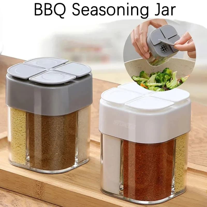 Barattolo per condimenti Contenitore per spezie in plastica Bottiglia Saliera e pepe Contenitore per condimenti per barbecue da campeggio all'aperto Set di gadget da cucina