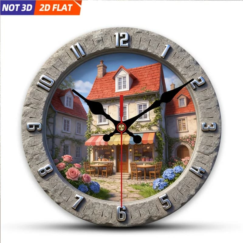 2D Piatto. 1 pezzo. Orologio da Parete in Stile Europeo, Silenzioso e Decorativo, Orologio da Parete Creativo, Adatto per Decorare le Camere da Letto